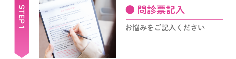 問診票 Step1問診票の記入