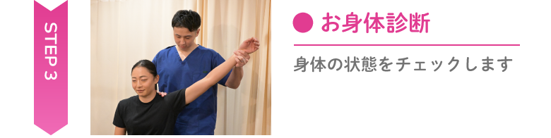 身体診断の様子 Step3 身体の状態をチェックしている場面
