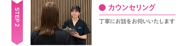 カウンセリング Step2 笑顔でカウンセリングを受けているところ